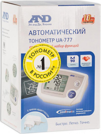 МЕДИЦИНСКИЕ ПРИНАДЛЕЖНОСТИ Тонометр Тонометр электр авт плечевой A&D UA 777 + Адаптор
